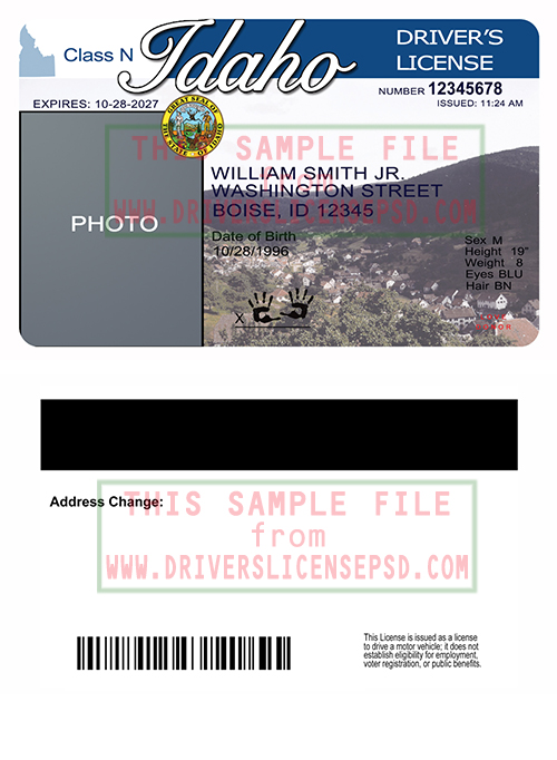 Us Idaho Drivers License Psd Free Download Download Us Idaho Drivers License Psd 1927